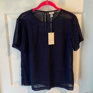 A New Day Blue Polka Dot Blouse